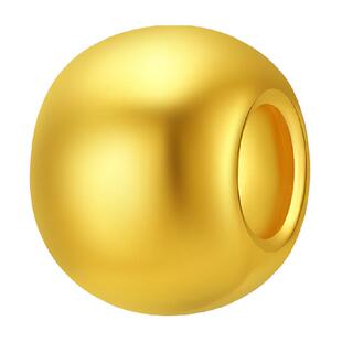 潮宏基好事发生有福足金串珠黄金转运珠3D硬金光面磨砂金珠礼物