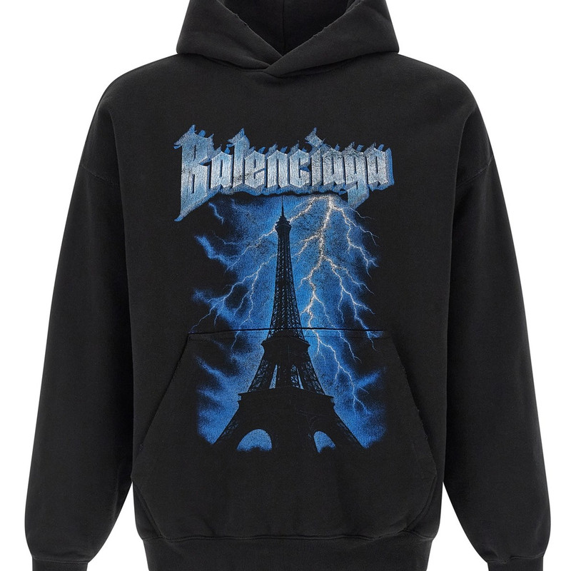 BALENCIAGA 巴黎世家男士铁塔闪电帽衫卫衣 26早春新款意大利代购