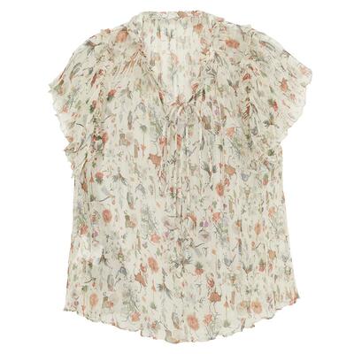 谜底宽松文艺风单排扣花衬衫