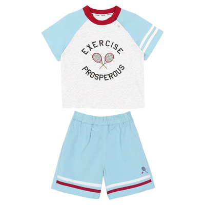 小O爸男婴童 宝宝运动套装夏季短袖短裤2026新款婴儿纯棉夏装