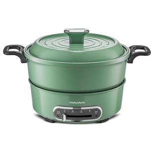 摩飞电热火锅家用分体式鸳鸯涮煮烤焖多功能锅电煮锅