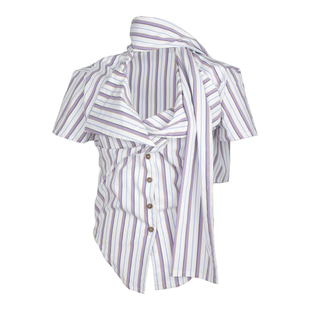 TMS studio 2025ss stripe shirt 条纹系蝴蝶结多种穿法衬衫