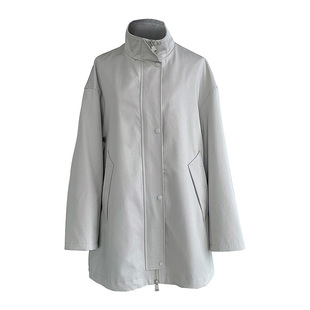 巨好看风衣外套女款2025新款立领一手长宽松休闲中长款慵懒风大衣