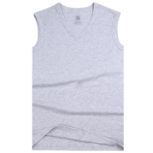 男士背心纯棉青年坎肩短袖打底汗衫无袖宽肩修身型V领运动紧身夏