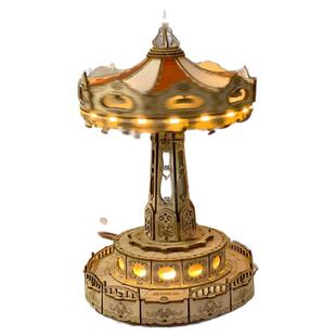 DIY空中飞椅游乐园音乐八音盒|送闺蜜男友女生日礼若态毕业黑科技