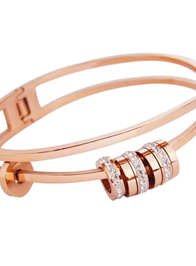 个性不掉色钛钢自由圈圈手镯女