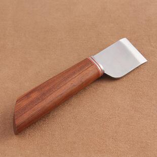 青玄裁皮刀 手工打造DIY皮革刀下料刀 红酸枝柄 36mm已开刃