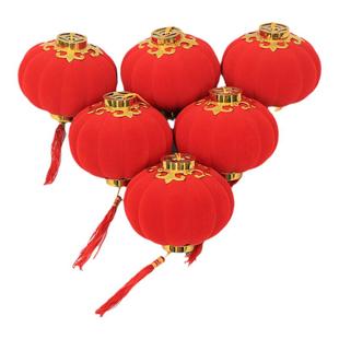 2026年植绒小灯笼挂饰新年春节过年挂件户外树上院子喜庆装饰布置