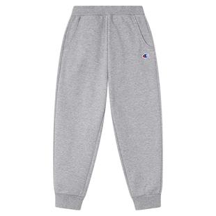 Champion冠军男女童装25冬季新款经典刺绣标束脚运动加绒卫裤长裤