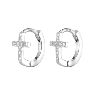 十字架耳环女小众高级感新款爆款金色圈圈耳扣睡觉免摘银耳钉耳饰