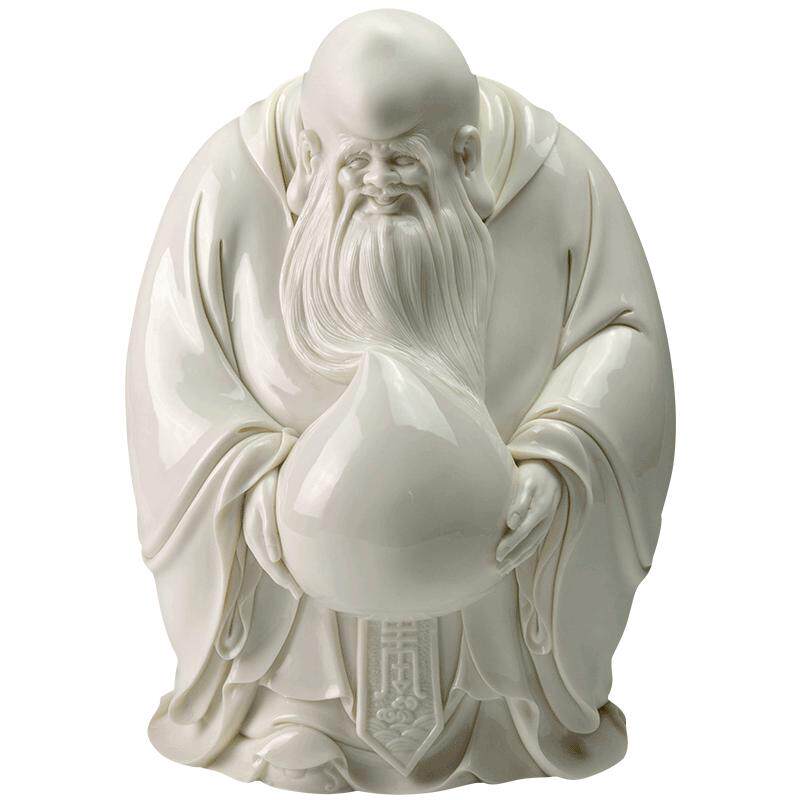 戴玉堂陶瓷摆件《寿星公》林建胜德化白瓷装饰神像客厅装饰艺术品