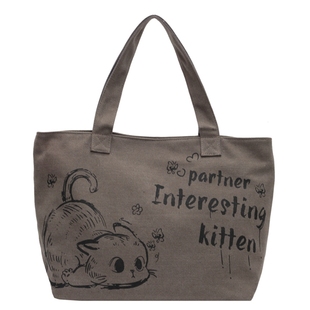 休闲大容量帆布托特包包女2025新款秋冬通勤单肩包外出手提购物袋