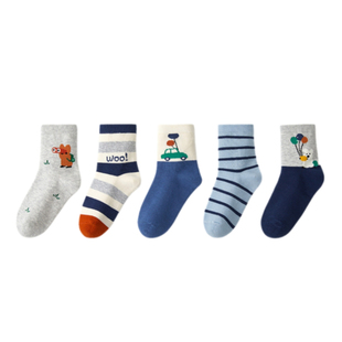 六指鼠秋冬儿童袜子无骨纯棉童袜运动吸汗棉袜冬季加厚保暖学生袜