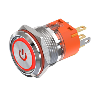 蓝波新品A1型19mm金属按钮开关自复式自锁式带灯防水不锈钢材质