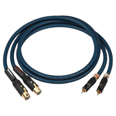 ATAUDIO 发烧级RCA莲花转XLR卡侬音频线单晶铜镀银音响功放连接线