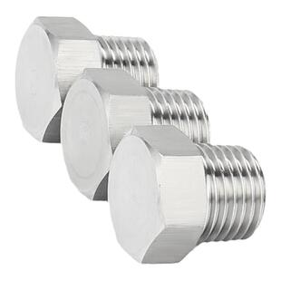 金超304不锈钢NPT外六角堵头PT丝堵帽ZG水管管帽RC锥螺纹油塞闷头