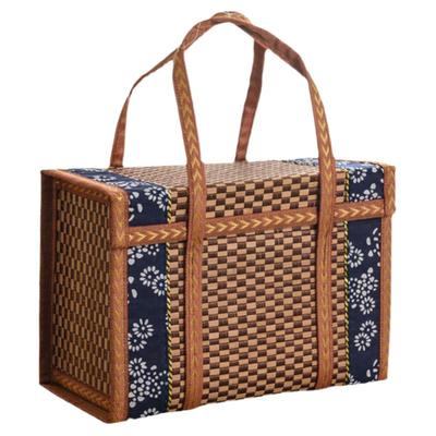 皖竹坊折叠手拎竹篮子网红竹包装