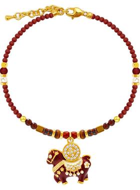 红色滴油小马铜钱马年本命年手链