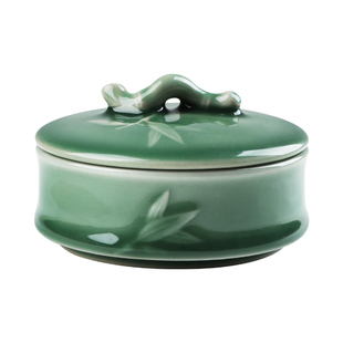 陶瓷火锅砚台书法专用带盖节节高保湿墨碟不干墨毛笔墨汁墨盒墨海