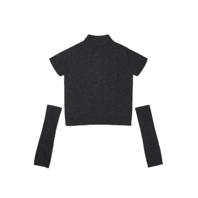 FOLNUA 25冬新款半高领麻花针织套头毛衣含袖套韩国代购