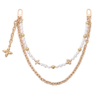 适用lv老花包钢链条单肩斜挎肩带改造pochette mia包延长链子配件