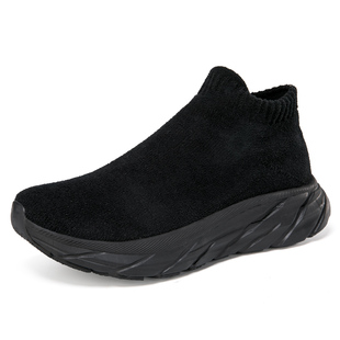 秋冬新款男鞋大码厚底袜子鞋男一脚蹬旅游加绒保暖休闲运动鞋棉鞋