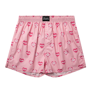 霹危斯纯棉男士阿罗裤宽松四角内裤大裤衩孖烟通情侣居家短睡裤女