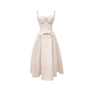 Lazy Didi柔奢贵娇系 千金气质掐腰双色长裙大摆重工公主连衣裙