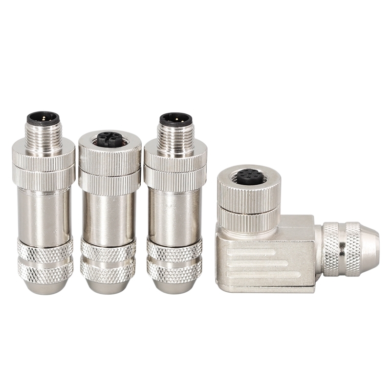 M12以太网接头profinet航空防水插头4芯5芯8芯12芯金属屏蔽连接器