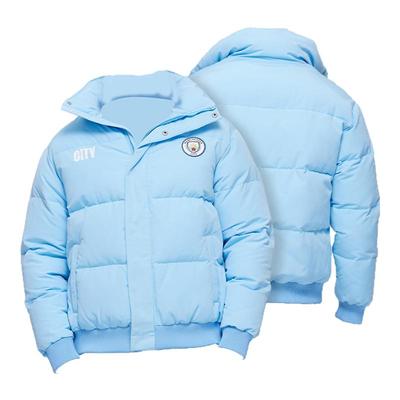 俱乐部胶印队徽保暖棉服浅蓝