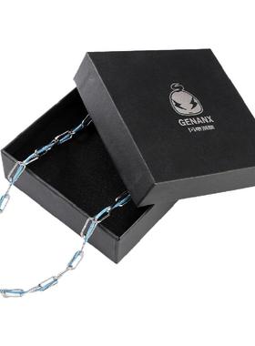 撞色拼接编织钛钢挂链