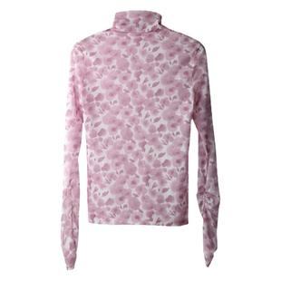 popchrio◆手绘晕染印花~设计感长袖T恤外穿网纱内搭打底衫上衣女