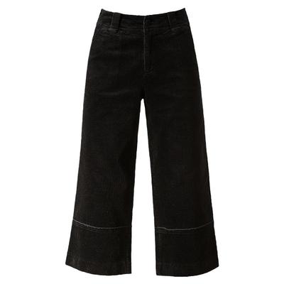 凌丹娜高腰九分裤灯芯绒阔腿裤女