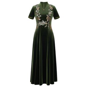 名兰世家妈妈宴会礼服裙子新款日常可穿气质高贵连衣裙女大码显瘦