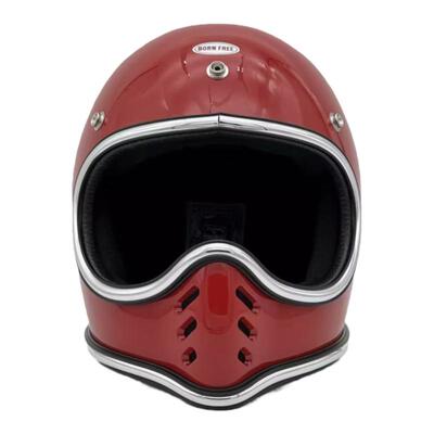 Bornfree mini moto3复古山地越野骑士全盔复古素色小体头盔