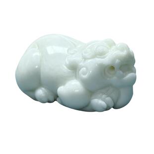 西安蓝田玉貔貅摆件手把件陕西原产地官方一级白玉料精雕正身貔貅