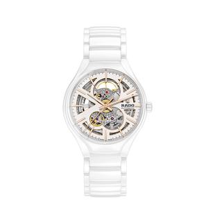 【情人节礼物】Rado瑞士雷达表真系列芯动白陶瓷镂空机械女士手表
