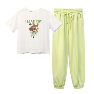 女童夏装2026新款韩版短袖运动服装网红炸街12岁大童女装夏季套装