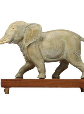 彩铜大象摆件一对《富贵吉象》家居客厅电视柜酒柜玄关公司办公室