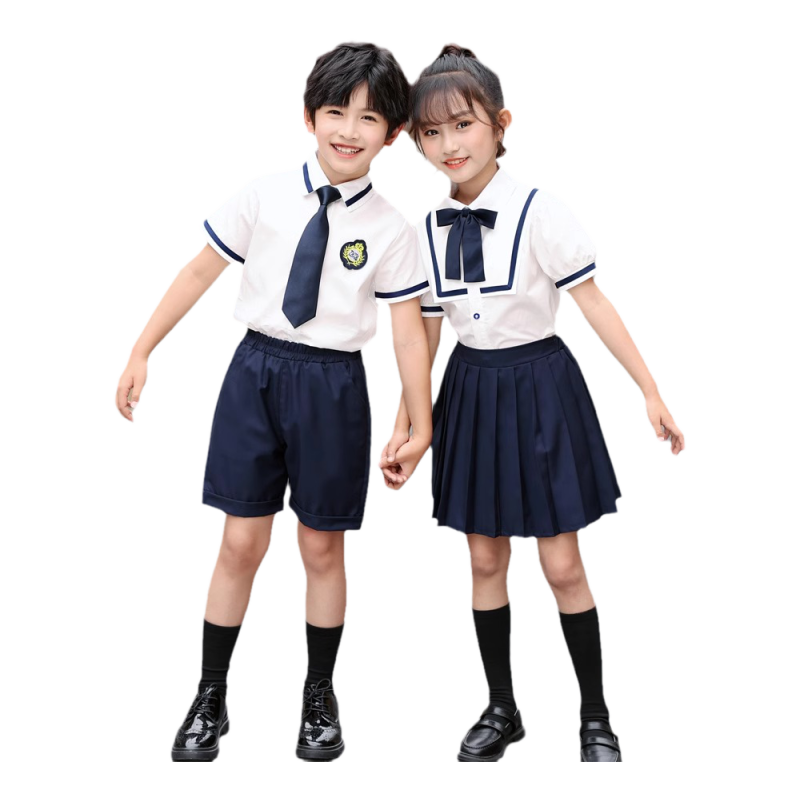 幼儿园园服夏装纯棉英伦风儿童班服小学生校服套装表演毕业照服装