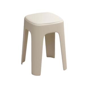 三梦塑料凳子加厚家用可叠放软包方板凳结实耐用餐桌凳备用高椅子