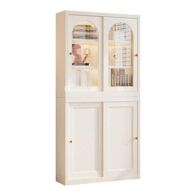 法式奶油风铁艺书柜书架1.7高