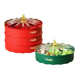 欧式糖果盒瓜子盘过年水果盘客厅家用干果盘分格带盖零食收纳盒