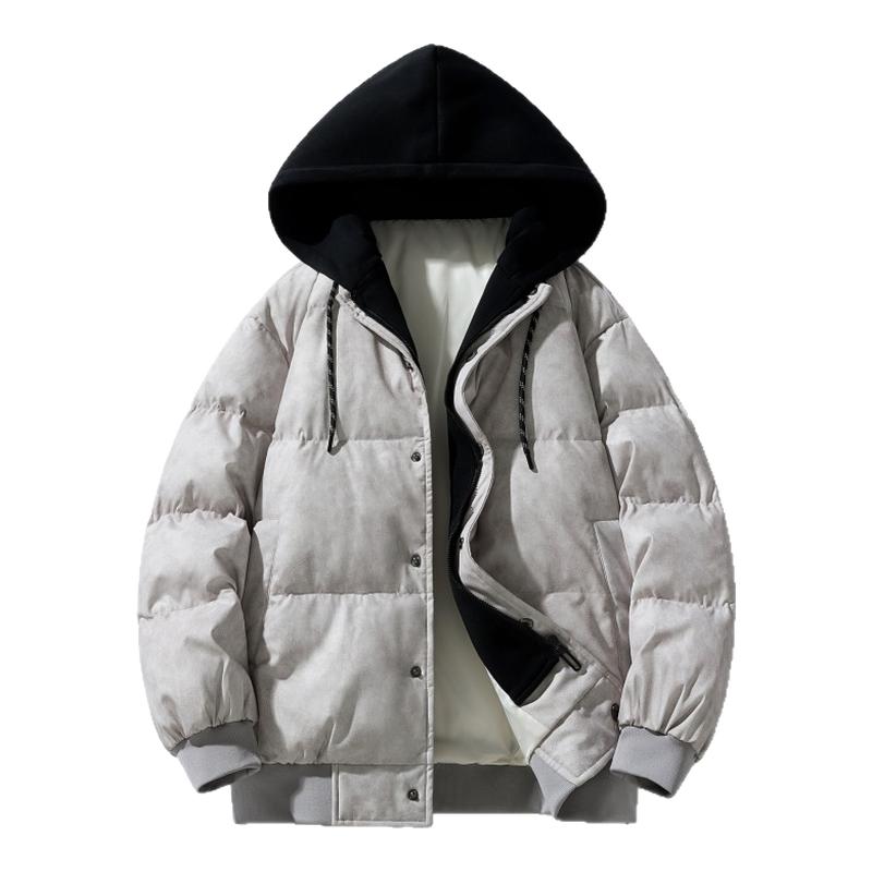 简恒保暖棉服宽松连帽潮牌外套男保暖加厚棉衣女拼接高级感中性风
