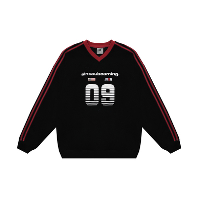 FDR官方店织带09印花V领卫衣