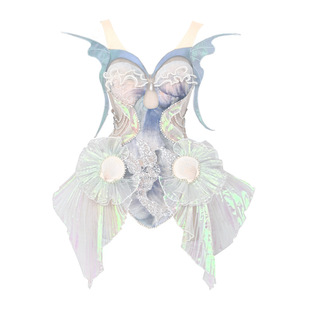 血液供给原创◆海妖的呼唤 人鱼绑带偏光胸衣吊带礼服海岛度假裙