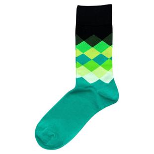 happysocks男士袜子瑞典潮牌几何图案嗨皮中筒袜复古大码彩色潮袜