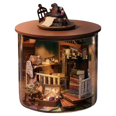 哈利波特魔法小屋拼图书立摆件