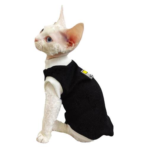 奶油是只无毛猫斯芬克斯德文宠物猫咪衣服纯棉无毛猫背心弹力包邮