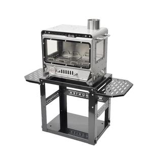 荒野猎人户外观火取暖壁炉颗粒仓真火露营帐篷室内煮茶304柴火炉